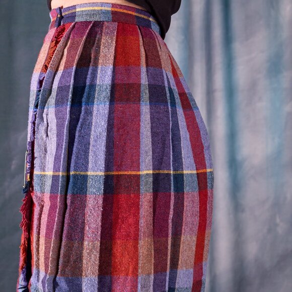 Vintage 60's SEARS BazaarPlaid Skirt - Picture 2 of 10